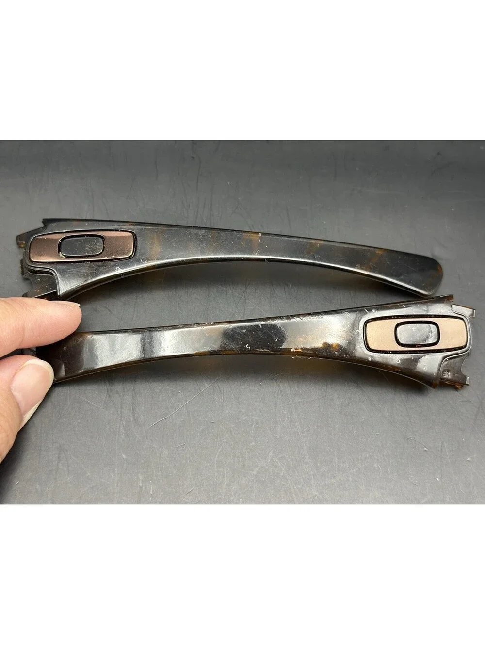 Oakley Antix Polished Brown Tortoise OEM Replacement Arms (Icons included)